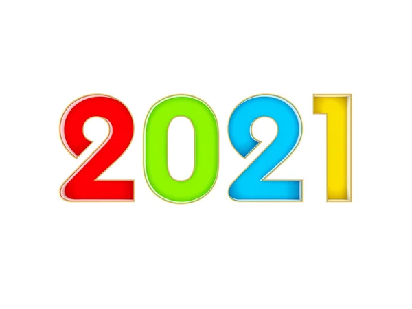 Ano Novo 2021 Conceito Design Criativo Imagem Renderizada — Fotografia de Stock