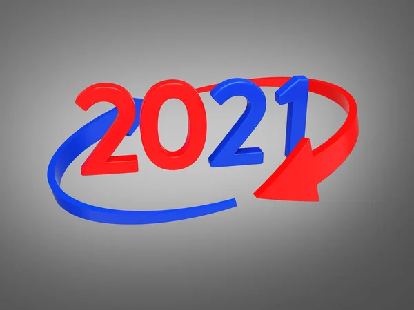 2021年新年クリエイティブデザインコンセプト 3Dレンダリング画像 — ストック写真