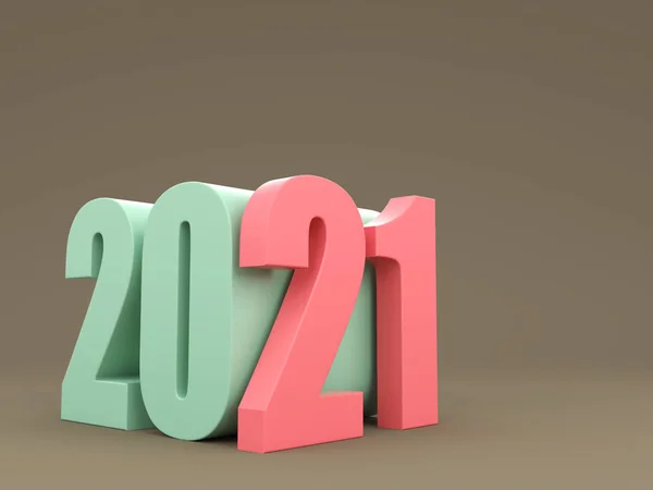 Año Nuevo 2021 Concepto Diseño Creativo Imagen Renderizada —  Fotos de Stock