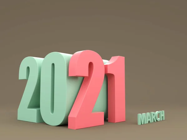 New Year 2021 Creative Design Concept Renderelt Kép — Stock Fotó