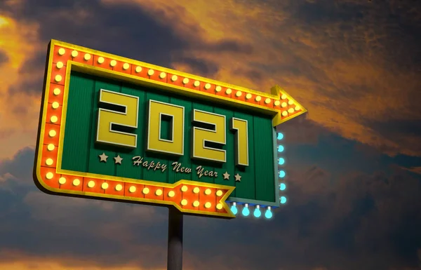 Yeni Yıl 2021 Yaratıcı Tasarım Konsepti Hazırlanmış Resim — Stok fotoğraf