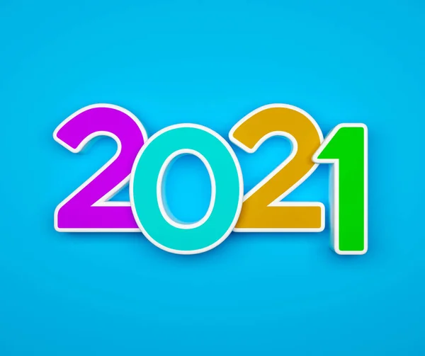 2021年新年创意设计概念 3D渲染图像 — 图库照片