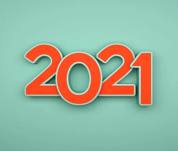 New Year 2021 Creative Design Concept Rendered Image — Stok Foto