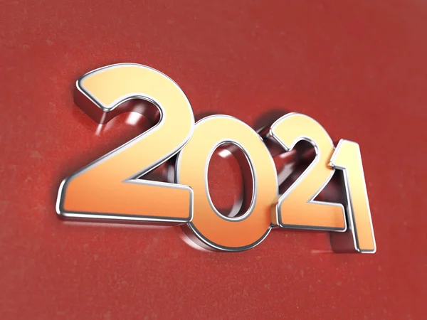 Nieuwjaar 2021 Creatief Ontwerpconcept Rendered Image — Stockfoto