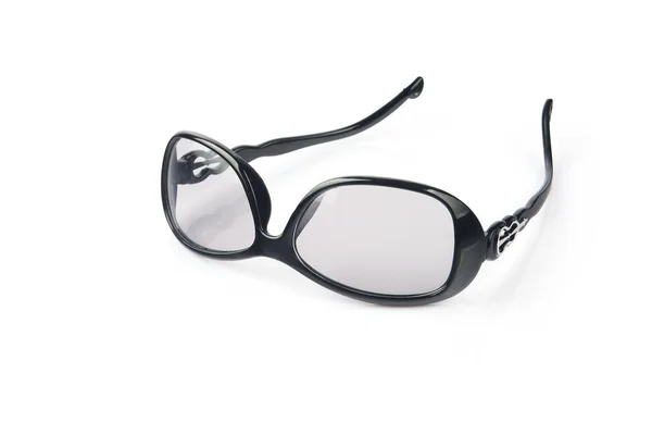 Zwarte Zonnebril Voor Vrouwen Geïsoleerd Witte Achtergrond — Stockfoto