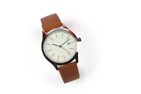 Men Leather Wrist Watch Isolated White Background Royalty Free Stock Images