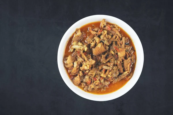 Indian traditional food goat intestine gravy