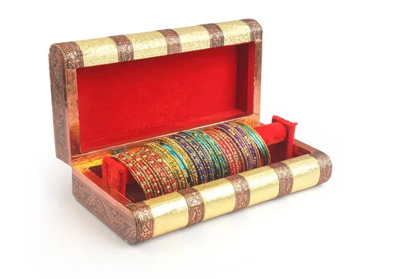 Ινδικά Παραδοσιακά Πολύχρωμα Γυάλινα Βραχιόλια Μοναδικό Σχεδιασμό — Φωτογραφία Αρχείου