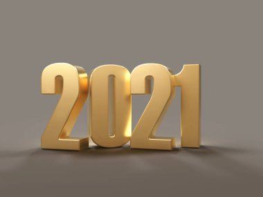 Yeni Yıl 2021 Yaratıcı Tasarım Konsepti - 3B Hazırlanmış Resim