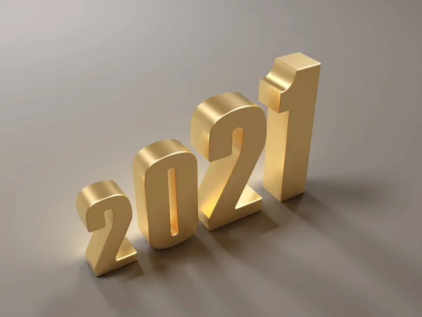 Nieuwjaar 2021 Creatief Ontwerpconcept Rendered Image — Stockfoto