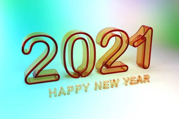 New Year 2021 Creative Design Concept Rendered Image — Stock Photo, Image