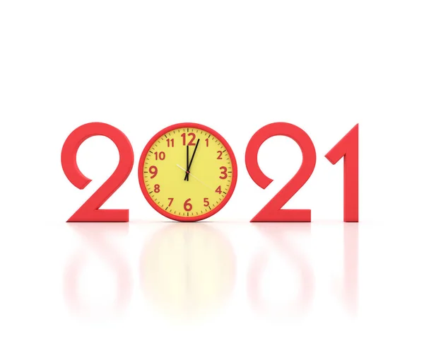 New Year 2021 Creative Design Concept Clock Rendered Image — Stock Photo, Image