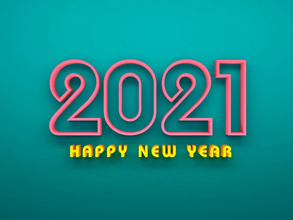 Nyår 2021 Creative Design Concept Rendered Image — Stockfoto