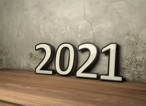 Año Nuevo 2021 Concepto Diseño Creativo Imagen Renderizada —  Fotos de Stock