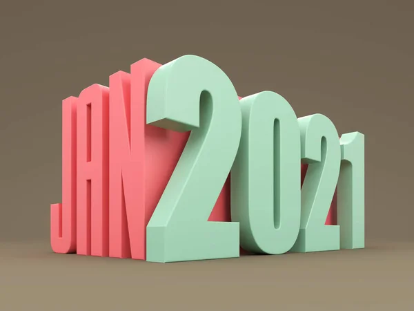 New Year 2021 Creative Design Concept Rendered Image — Stock Photo, Image