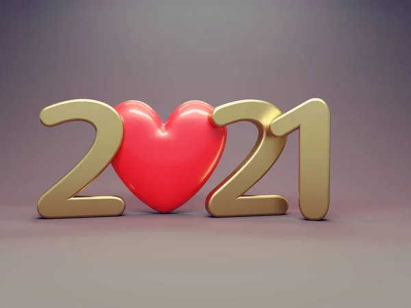 Новий Рік 2020 Символом Серця Концепція Креативного Дизайну — стокове фото