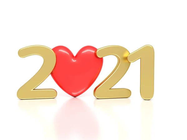 New Year 2020 Heart Symbol Creative Design Concept — Stock Photo, Image