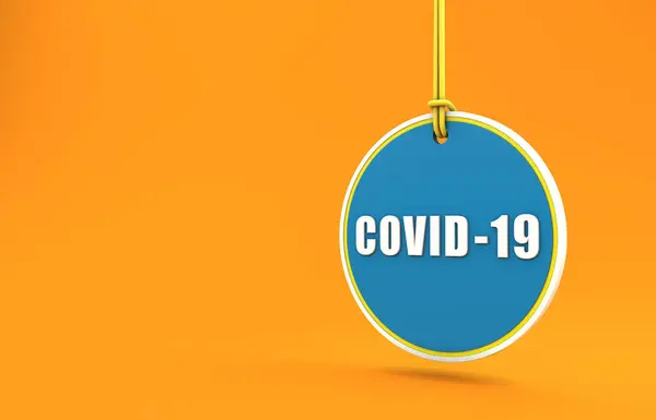 Covid Coronavirus Signo Mensaje Redes Sociales Con Texto Para Conciencia — Foto de Stock