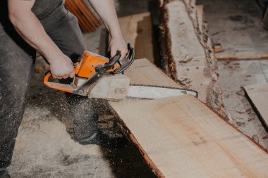 Doğrama ve ahşap iş konsepti, profesyonel marangoz, marangoz yapımı, testereler, el işi, imalat işi