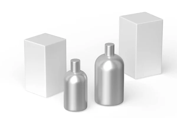 Frasco Aluminio Perfume Aislado Blanco Renderizado —  Fotos de Stock
