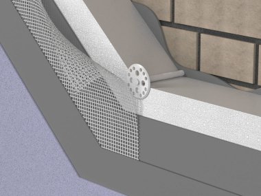 Duvar yalıtımı 3D şeması. 3d Hazırlama