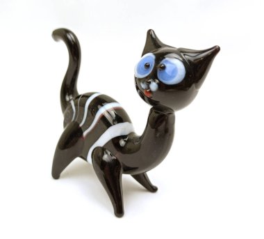 Beyaz Arkaplanda İzole Edilmiş Kedi Heykeli