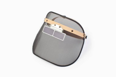 Beyaz arkaplanda kaynak kalkanı ve camlar