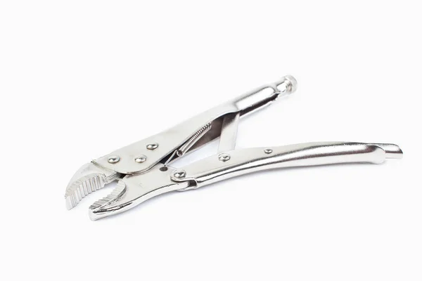 One New Metal Pliers Isolated White Background Top View Repair — Stock Photo, Image