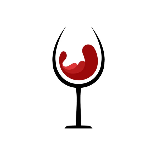 Logo Form Eines Glases Rotwein — Stockvektor