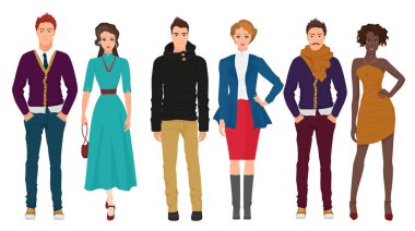 Güzel kızlar modelleri çiftler izole casual modern moda giysileri ile yakışıklı genç adamlar. İnsanlar çiftler.