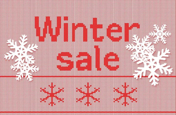 Winter aanbieding verkoop korting sjabloon banner. Kerst sale korting gebreide stijl voor Design. Noordse naadloze breien. — Stockvector