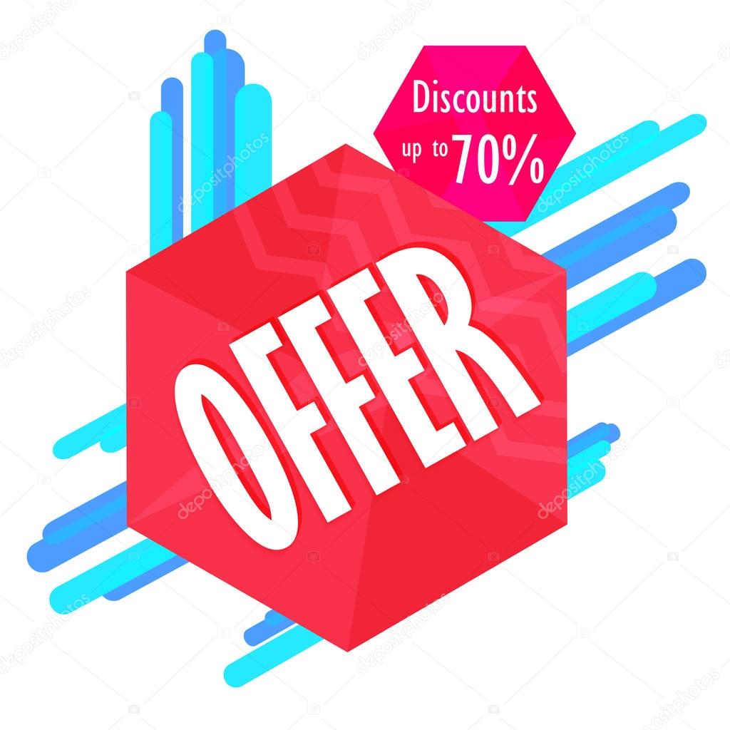 Special offer sale tag discount symbol, mega sale banner retail offer design sticker. Black friday sale banner.