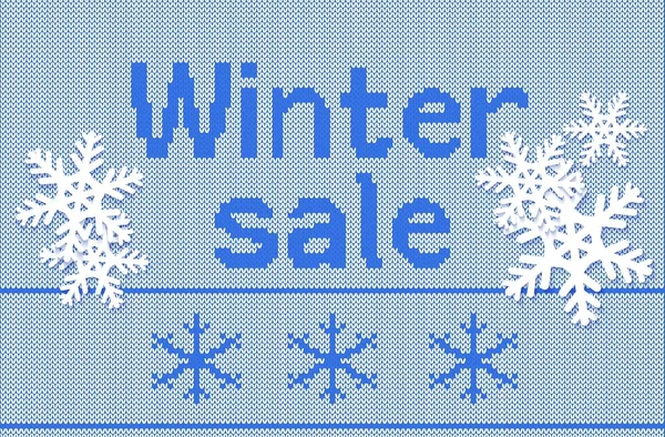 Winter aanbieding verkoop korting sjabloon banner. Kerst sale korting gebreide stijl voor Design. Noordse naadloze breien. — Stockvector