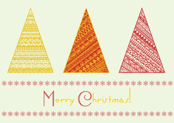 Ensemble d'arbre de Noël vectoriel avec des éléments géométriques de motif de ligne. Mariez Noël et bonne année ornement de vacances . — Image vectorielle