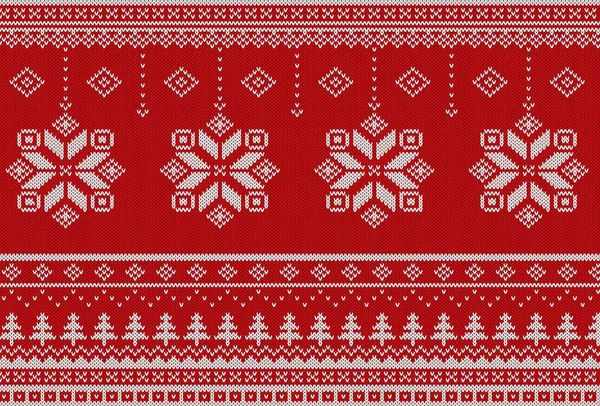 Skandinávské Vánoce styl vzor bezešvé pletené. pletený Vánoční pozadí. — Stockový vektor