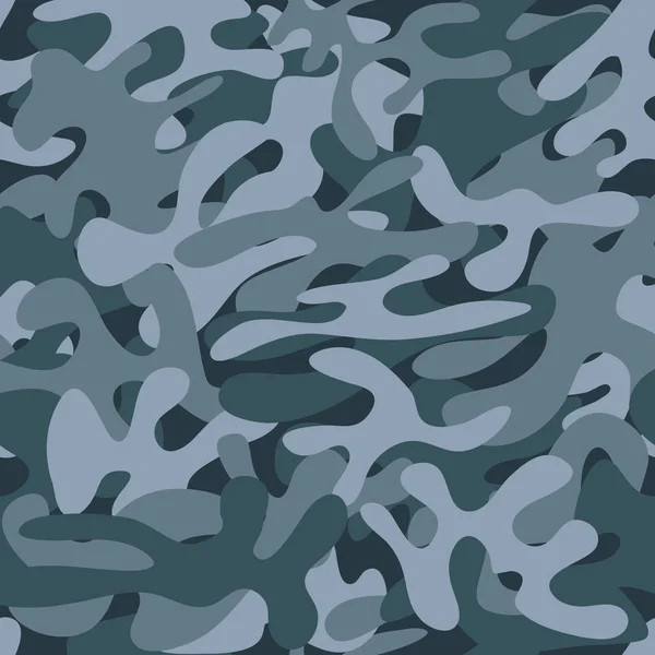 Fondo de patrón de camuflaje. Al estilo Woodland. Moda militar gris vector patrón sin costura . — Vector de stock