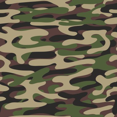 Kamuflaj desen arka plan. Woodland tarzı. Askeri moda yeşil vektör seamless modeli.