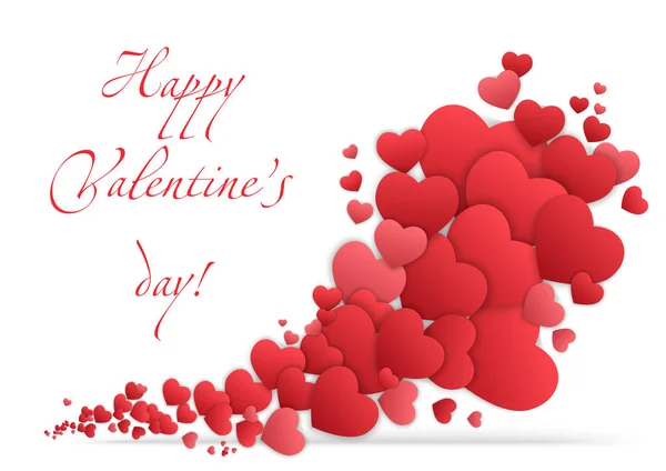 Šťastný Valentýna karty se srdíčky. Valentine láska vektor. — Stockový vektor