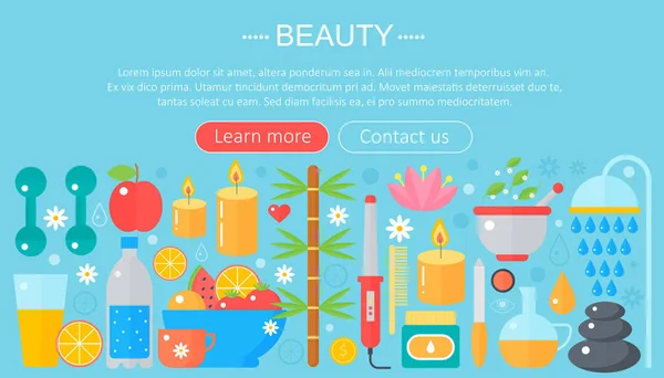 Concept beauty and shopping icons . Beauty, shopping, fashion concept infographics template design, web header icons elements. Vector illustration.