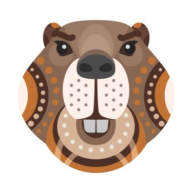 Kunduz Logo kafa. Vektör dekoratif amblemi.