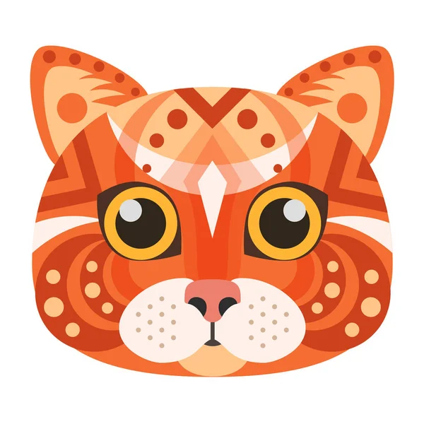 Logotipo Red Cat Head. Vetor emblema decorativo . —  Vetores de Stock
