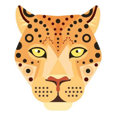Leopar kafa Logo. Cheetah vektör dekoratif amblemi.
