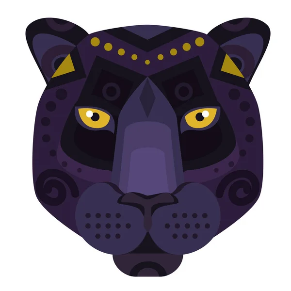 Logo de la cabeza del puma Pantera Negra. Emblema decorativo vectorial . — Vector de stock