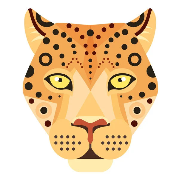 Logotipo de cabeça de leopardo. Cheetah Vector decorativo Emblema . — Vetor de Stock