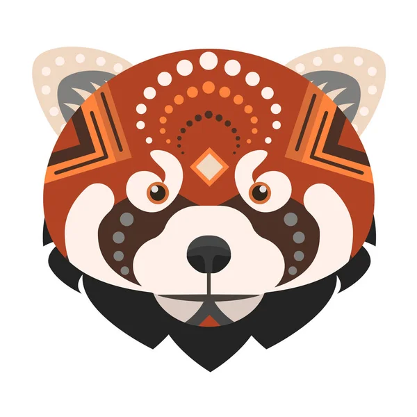 Mała panda Head Logo. Fire fox ozdobny emblemat wektor. — Wektor stockowy