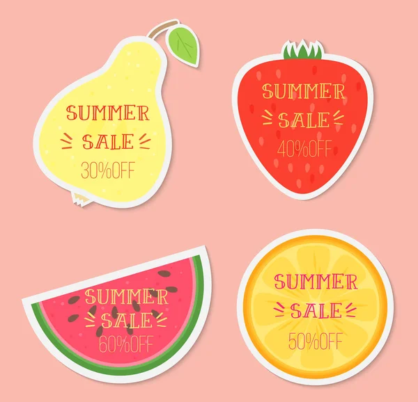 Früchte mit Sommerschlussverkauf — Stockvektor