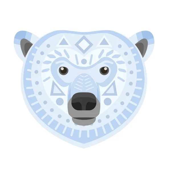 Kutup ayısı kafasını Logo. Beyaz ayı vektör dekoratif amblemi. — Stok Vektör