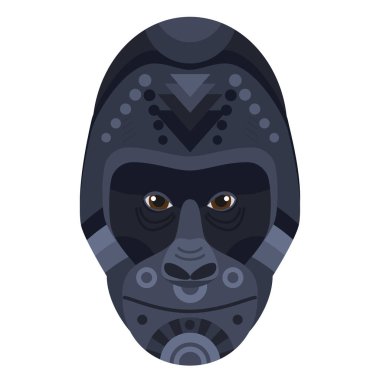 Goril baş Logo. Vektör dekoratif amblemi.