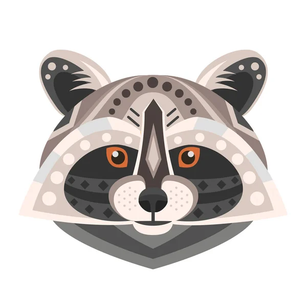 Wasbeer hoofd Logo. Vector decoratieve embleem. — Stockvector