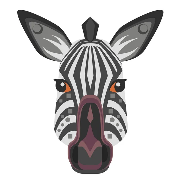 Logotipo Zebra Head. Emblema decorativo vetorial . — Vetor de Stock